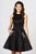 Angela and Alison - 82004 Sleek Halter Bead Embellished A-line Dress In Black
