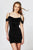 Angela and Alison - 82006 Ornate Arm Draped Velvet Sheath Dress In Black