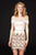 Angela and Alison - 82009 Two-Piece Sequin Fringed Off Shoulder Dress In Nude