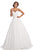 Johnathan Kayne - Plunging Sweetheart Ballgown With Beaded Cape 8200 In White