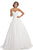Johnathan Kayne - 8200 Deep Sweetheart Ballgown With Beaded Cape in White