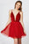 Angela and Alison - 82010 Deep V-neck A-line Cocktail Dress