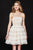 Angela and Alison - 82011 Strapless Embroidered Straight A-line Dress