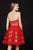 Angela and Alison - 82011 Strapless Embroidered Straight A-line Dress