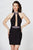 Angela & Alison-82012 Beaded Halter Fitted Cocktail Dress