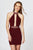 Angela & Alison-82012 Beaded Halter Fitted Cocktail Dress