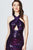Angela and Alison - 82017 Metallic Criss Cross Halter Cocktail Dress