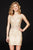 Angela and Alison - 82019 Beaded Deep V-neck Fitted Dress In Gold