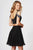 Angela and Alison - 82023 Two Piece Square Neck A-Line Cocktail Dress In Black