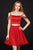 Angela and Alison - 82023 Two Piece Square Neck A-Line Cocktail Dress In Red