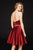 Angela & Alison-82030 Strapless A-Line Pleated Cocktail Dress In Red