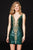 Angela & Alison - 82031 Fully Sequined Deep V-neck Fitted Dress
