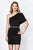 Angela & Alison-82032 Asymmetrical Fitted Sheath Cocktail Dress In Hot Red