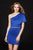 Angela & Alison-82032 Asymmetrical Fitted Sheath Cocktail Dress In Blue