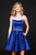 Angela & Alison-82030 Strapless A-Line Pleated Cocktail Dress In Blue