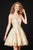 Angela and Alison - 82044 Lattice Beaded Sweetheart A-line Dress In Gold