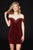 angela-and-alison-82052-beaded-off-shoulder-fitted-sheath-dress In Red