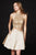 Angela and Alison - 82053 Two Piece High Halter A-Line Cocktail Dress In Gold