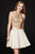 Angela and Alison - 82053 Two Piece High Halter A-Line Cocktail Dress In Gold