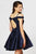 Angela and Alison - 82056 Embroidered Romper With Detachable Overskirt In Blue