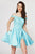 Angela and Alison - 82056 Embroidered Romper With Detachable Overskirt In Blue
