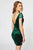 Angela & Alison-82027 Crystal Beaded Deep V-neck Sheath Dress In Green
