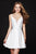 Angela and Alison - 82061 Sequined Plunging V0neck A-line Dress In Ivory