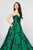Angela and Alison - 82069 Floral Woven Applique A-Line Evening Gown