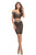 Johnathan Kayne - 8206 Two-Piece Fitted Floral Accent Cocktail Dress in Black and Neutral