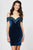 angela-and-alison-82052-beaded-off-shoulder-fitted-sheath-dress In Blue