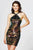 Angela and Alison - 82043 Halter Straps Fitted Sheath Cocktail Dress In Multi-Color