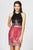 Angela and Alison - 82051 Two Piece Halter Sheath Cocktail Dress In Black and Pink