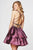 Angela & Alison-82059 Gilded Swirl Motif Tiered A-Line Dress in Purple