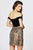 Angela and Alison - 82060 Two-Piece Velvet Bodice Embroidered Dress In Black