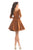 Johnathan Kayne - 8207 Off-Shoulder Sweetheart Neckline Cocktail Dress in Brown