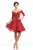 Johnathan Kayne - 8207 Off-Shoulder Sweetheart Neckline Cocktail Dress in Red