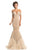Johnathan Kayne - 8207 Off-Shoulder Sweetheart Neckline Cocktail Dress in Brown