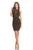 Johnathan Kayne - 8213 Glitter Jersey Fitted Cocktail Dress in Black and Gold