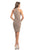 Johnathan Kayne - 8213 Glitter Jersey Fitted Cocktail Dress in Brown