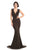 Johnathan Kayne - 8214 Versatile Angel Sleeve Glitter Long Gown in Black and Gold