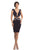 Johnathan Kayne - 8215 Bedazzled Deep V-neck Sheath Cocktail Dress in Blue