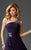 Clarisse Draped Ornate Asymmetrical Gown M6403  in Purple