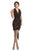 Johnathan Kayne - 8217 Ruched Deep Halter V-neck Sheath Dress in Black