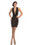 Johnathan Kayne - 8217 Ruched Deep Halter V-neck Sheath Dress in Black