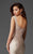 Clarisse - M6416 Intricate Floral Applique Sheath Gown In Neutral and Brown