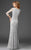 Clarisse - M6428 Surplice Style Sequin Embellished Evening Gown In Silver
