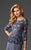 Clarisse - M6432 Quarter Length Sleeve Lace Gown In Gray