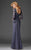 Clarisse - M6432 Quarter Length Sleeve Lace Gown In Gray