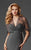 Clarisse - M6435 Flutter Sleeve Lace Shrug Sweetheart Evening Gown In Gray