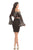 Johnathan Kayne - 8222 Two Piece Lace Bell Sleeve Sheath Dress in Black